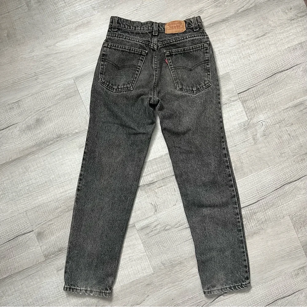 VINTAGE SLIM STRAIGHT Faded Black Jeans Size 24